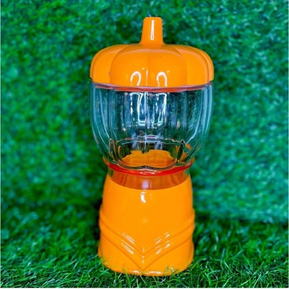 NEW Target Bullseye Playground Orange Pumpkin Glass Gumball Canister Jar